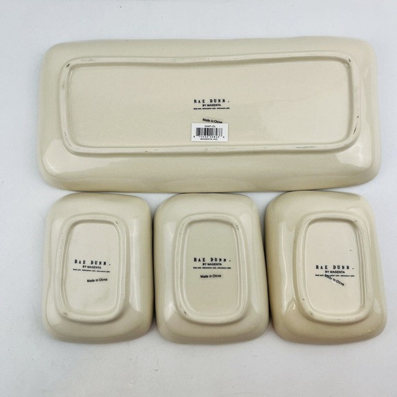 Rae Dunn Olive Dishes & Tray Set of 4 Kalamata Picholine Nicoise Discontinued - Picture 3 of 9